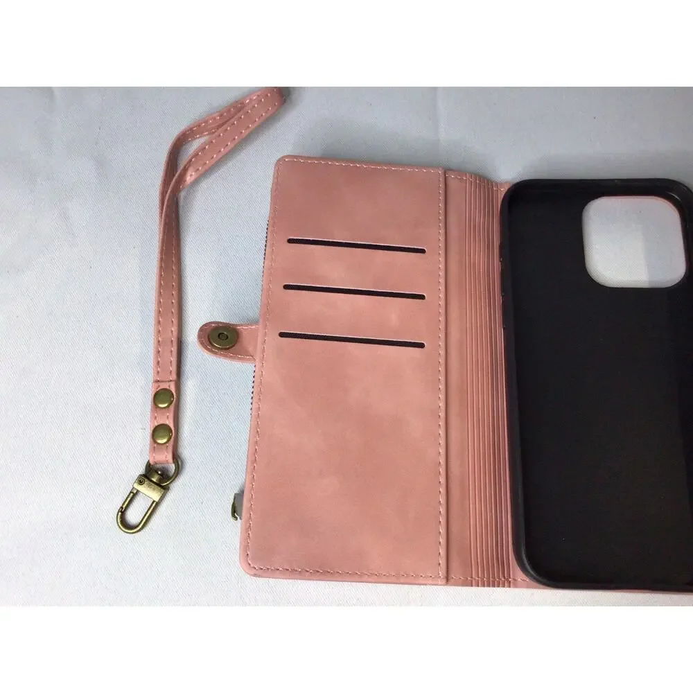 Defencase for iPhone 15 Pro Max Case Wallet with RFID Blocking Card Rose Pink
